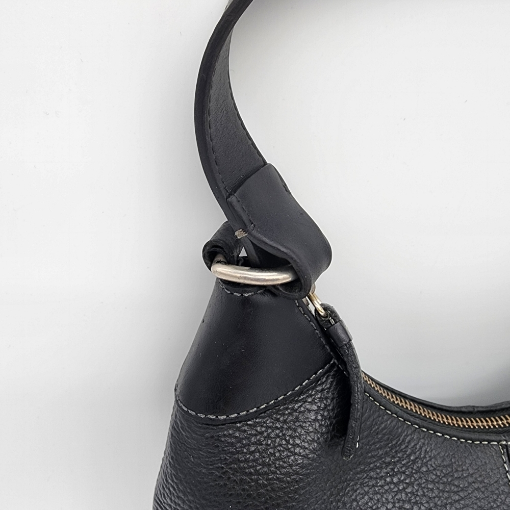 Dooney & Bourke Y2K Small Black Pebbled Leather Hobo Bag - Picture 6 of 16